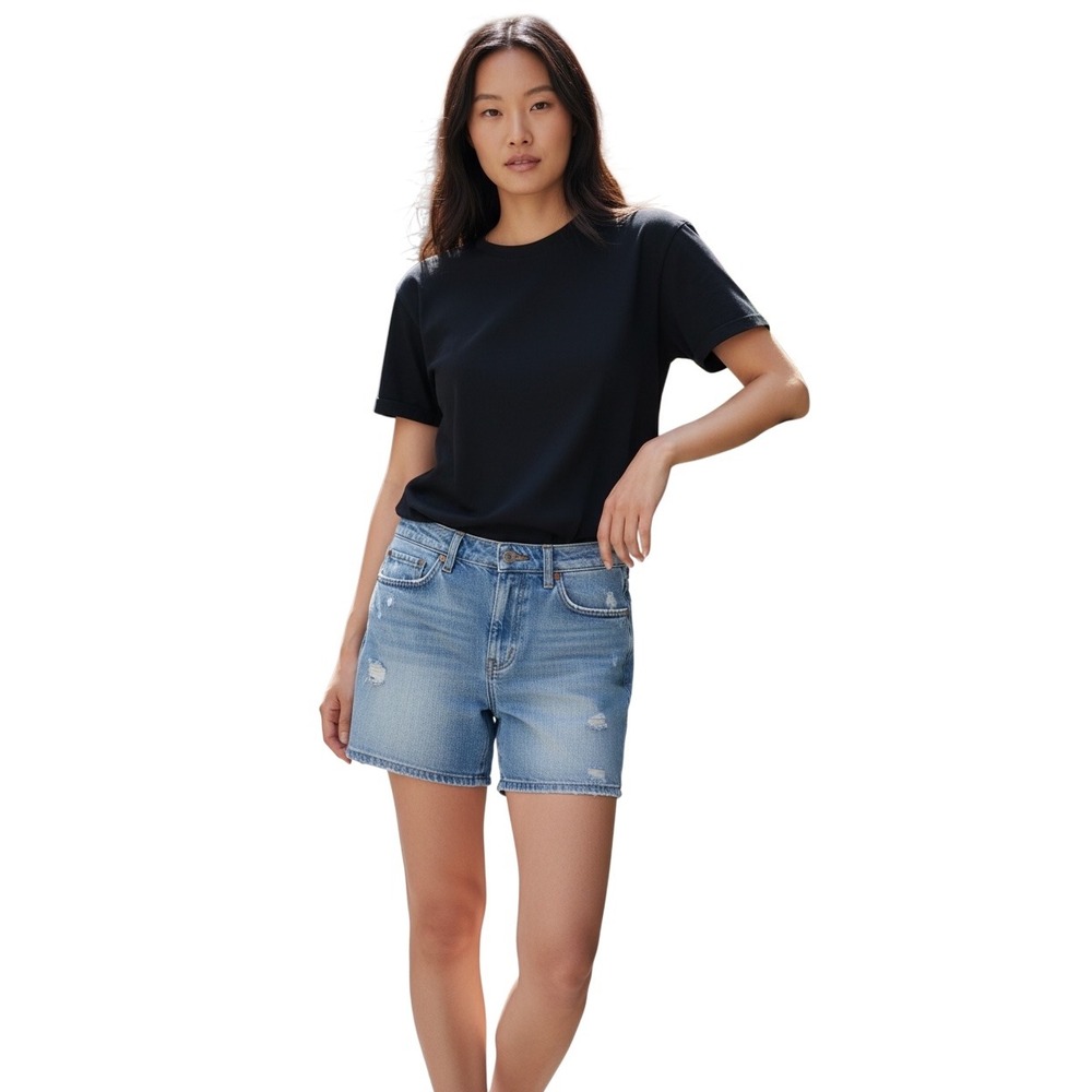 Pilcro and the Letterpress Denim Shorts Light Wash Distressed Size 29‎ Womens